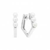Cercei perle naturale albe argint Trilogy DiAmanti SK22229EL-W-G
